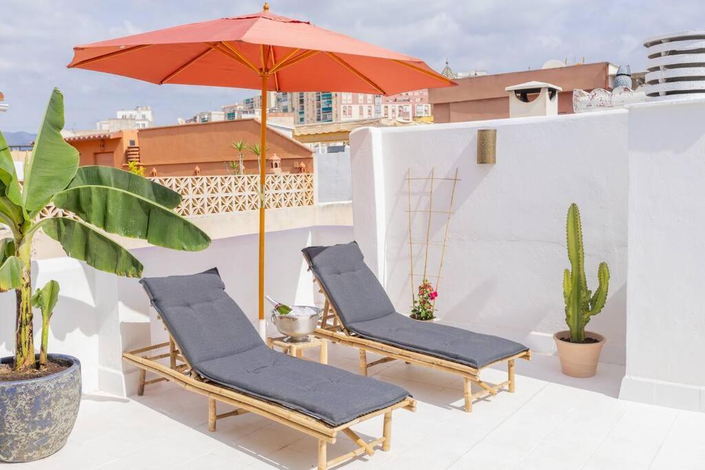 Downtown Flat With 46 Sqm Private Rooftop Terrace Málaga Exteriör bild